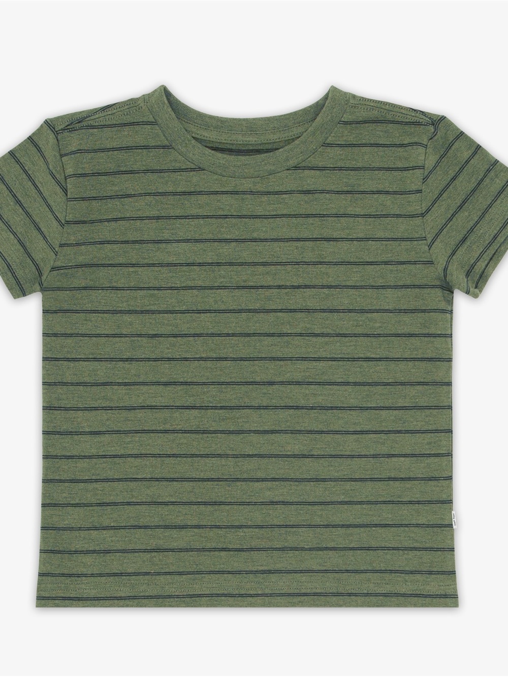 Little Sleepies Olive Stripes Short Sleeved Relaxed Tee, Size 18-24 Months